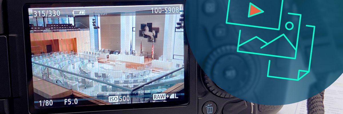 Blick auf das Display einer Kamera: Der Plenarsaal wurde fotografiert