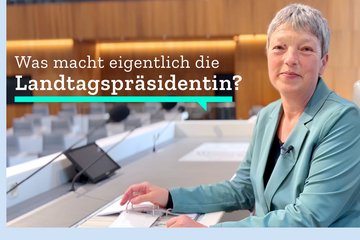 Landtagspräsidentin Hanna Naber auf ihrem Präsidiumsplatz im Plenum