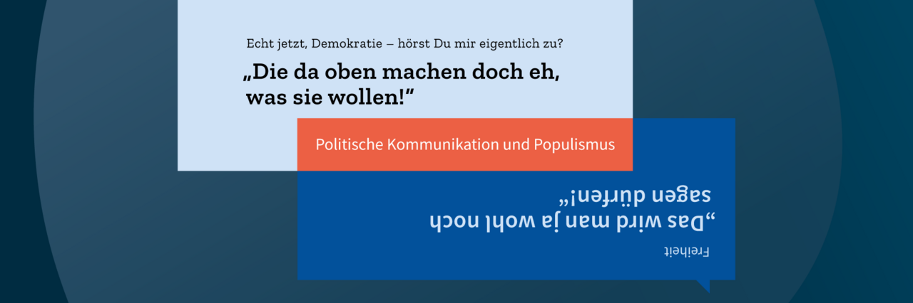 Doppeltitel: „Die da oben machen doch eh, was sie wollen!“ vs. „Das wird man ja wohl noch sagen dürfen!“ – Politische Kommunikation und Populismus