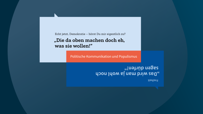Doppeltitel: „Die da oben machen doch eh, was sie wollen!“ vs. „Das wird man ja wohl noch sagen dürfen!“ – Politische Kommunikation und Populismus