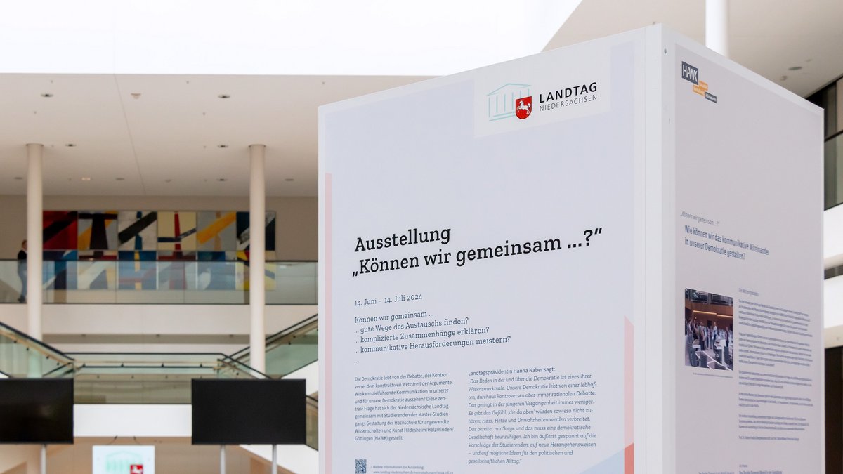 Titelplakat der Ausstellung: „Können wir gemeinsam ...?“