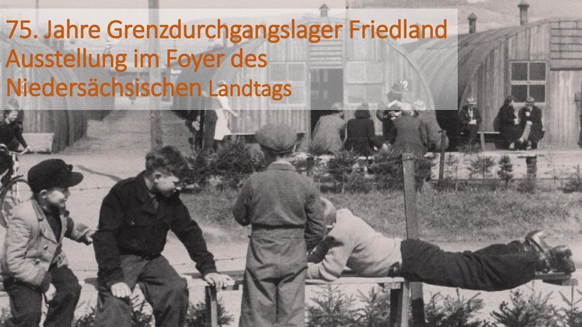 Plakat zur Ausstellung 75 Jahre Grenzdurchgangslager Friedland