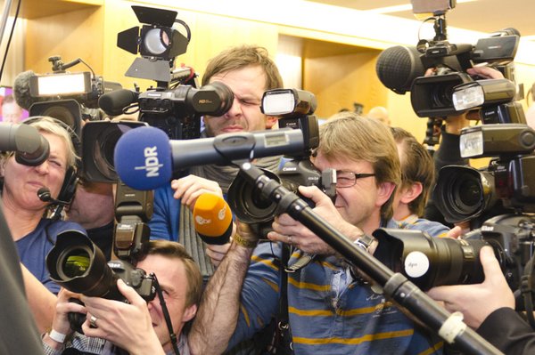 Bild: © Tom Figiel Reporter bei der Landtagswahl