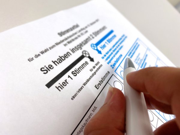 Ausfüllen eines Wahlzettels