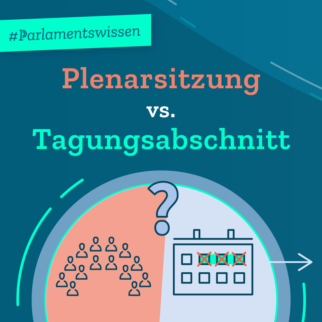 Infografik Teil 1 von 3: Plenarsitzung vs. Tagungsabschnitt