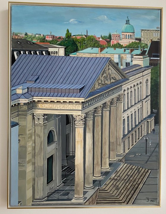 Landtag Niedersachsen in diffusem Spätsommerlicht 